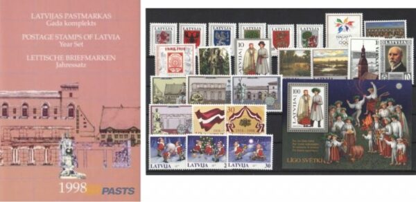 Latvia Lettland Lettonie 1998 Stamp Year set in official pack / booklet MNH