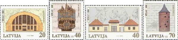 Latvia Lettland Lettonie 2000 Riga 800 ann set of 4 stamps MNH