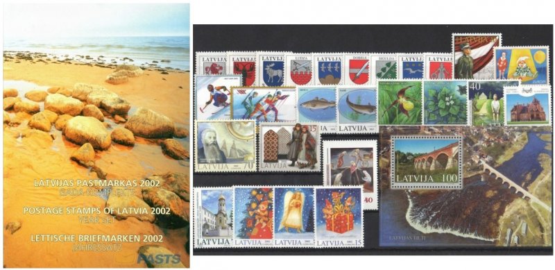 Latvia Lettland Lettonie 2002 Stamp Year set MNH - Image 1