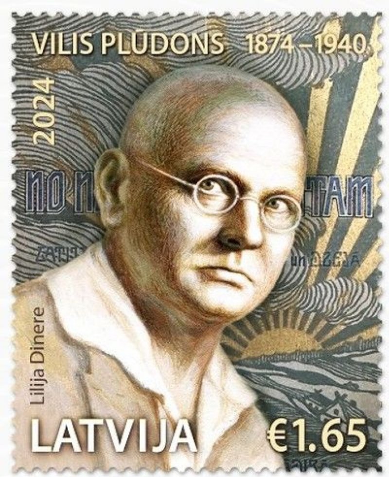 Latvia Lettland Lettonie 2024 Vilis Pludonis 150 ann poet stamp MNH - Image 1