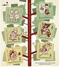 Finland Finnland Finlande 2011 100 years of Finnish comics set of 6 stamps in block MNH