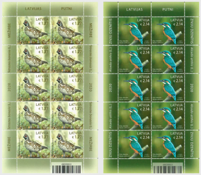 Latvia Lettland Lettonie 2020 Birds set of 2 sheetlets MNH - Image 1