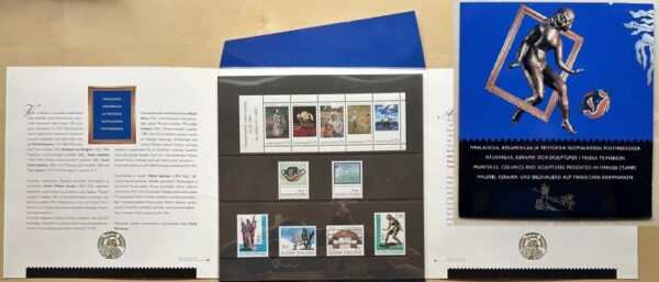 Finland 1995 Paintings Sculptures Art Europa CEPT on Finnish stamps Intresting official souvenir booklet MNH