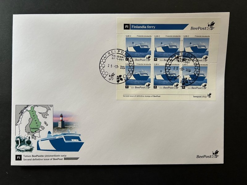 Finland Finnland Finlande 2024 Definitives Finlandia ferry BeePost sheetlet FDC - Image 1