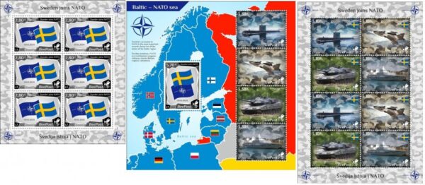 Lithuania Litauen Lituanie 2024 Baltic - NATO sea Sweden joins NATO BeePost set of 2 sheetlets and block MNH