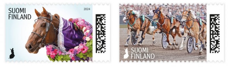 Finland Finnland Finlande 2024 100 years of Royal trots Horses set of 2 stamps  MNH - Image 1