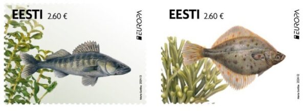 Estonia Estland Estonie 2024 Europa CEPT Underwater flora and fauna Fishes Omniva set of 2 stamps MNH