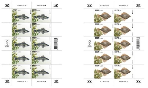 Estonia Estland Estonie 2024 Europa CEPT Underwater flora and fauna Fishes Omniva set of 2 sheetlets MNH