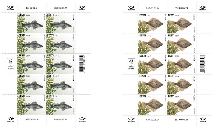Estonia Estland Estonie 2024 Europa CEPT Underwater flora and fauna Fishes Omniva set of 2 sheetlets MNH - Image 1