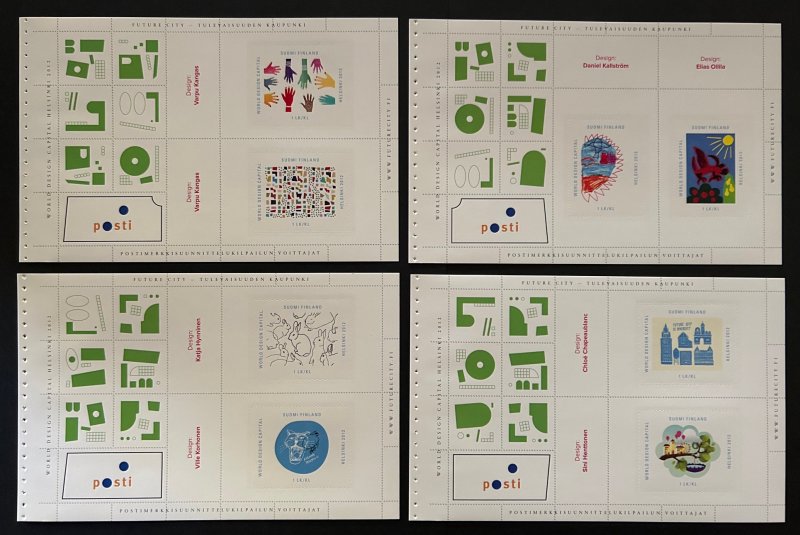 Finland 2012 Helsinki Future city set of 8 stamps in 4 special blocks MNH - Image 1