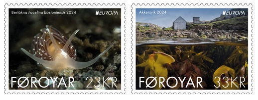Faroe Islands Denmark 2024 Europa CEPT Undewater flora and fauna set of 2 stamps MNH