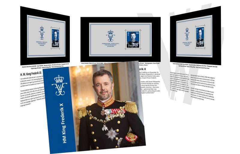 Denmark Faroe Islands Greenland 2024 King Frederik X joint issue booklet MNH - Image 1