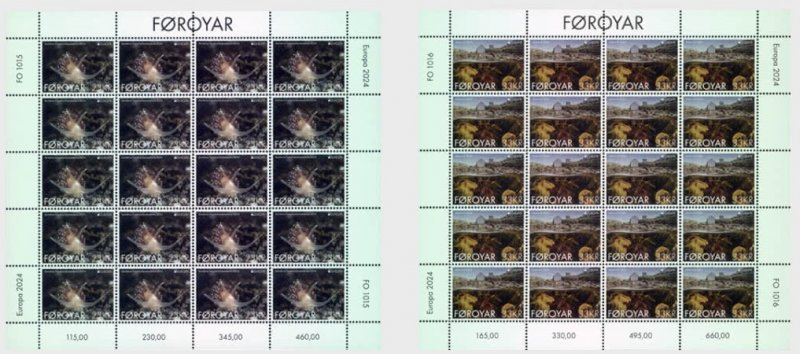 Faroe Islands Denmark 2024 Europa CEPT Undewater flora and fauna set of 2 sheetlets MNH - Image 1