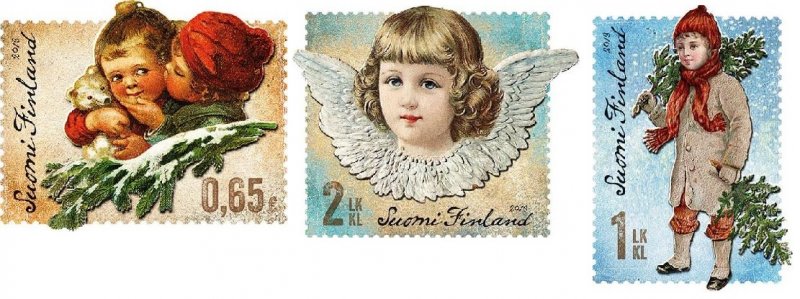 Finland Finnland Finlande 2013 Vintage Christmas set of 3 stamps MNH - Image 1