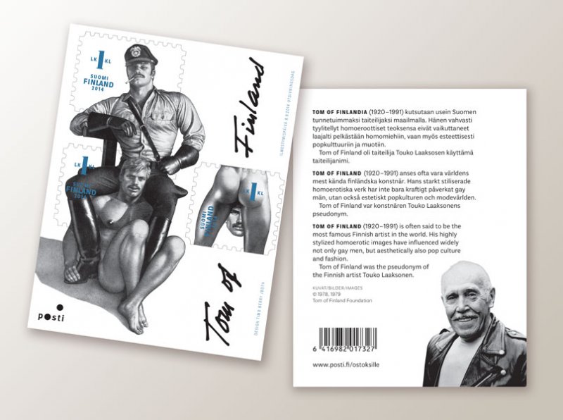 Finland Finnland Finlande 2014 Tom of Finland Outstanding photographer set of 3 stamps in block MNH - Image 1