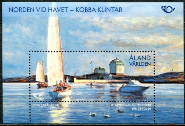 Aland islands Åland Finland 2010 Life by the sea Lighthouse landscape Scandinavian joint issue block MNH