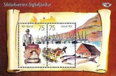 Iceland Island Istande 2010 Life by the sea Ships fishing Scandinavian joint issue block MNH
