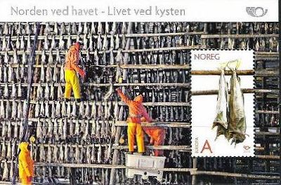 Norway Norwegen Norvege  2010 Life by the sea Fish Fishing Scandinavian joint issue block MNH