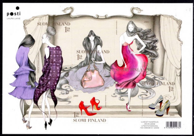Finland Finlande Finnland 2009 Fashion set of 5 stamps in block MNH - Image 1