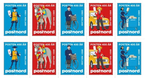 Denmark Danemark Danmark 2024 Postnord Postman through 400 years booklet MNH