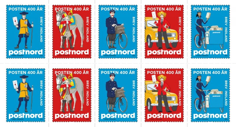 Denmark Danemark Danmark 2024 Postnord Postman through 400 years booklet MNH - Image 1