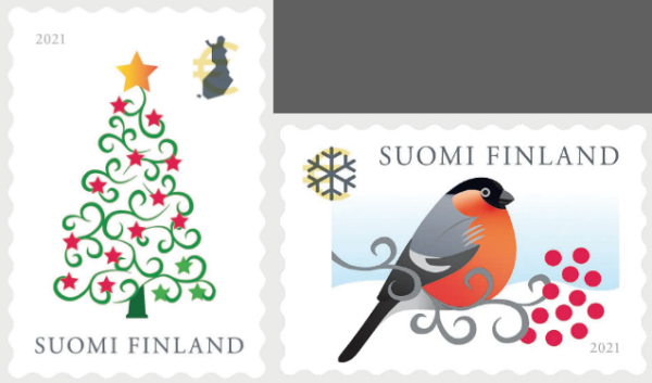 Finland Finnland Finlande 2021 Christmas Posti set of 2 stamps MNH
