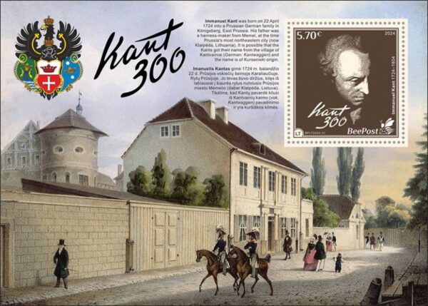 Lithuania Litauen Lituanie 2024 Kant 300 ann BeePost block MNH