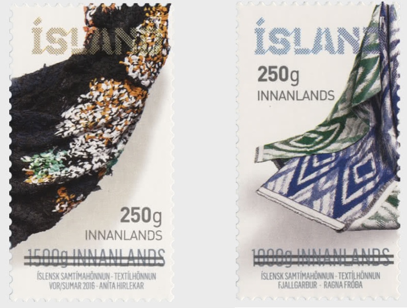 Iceland Island Istande 2023 Icelandic Contemporary Design overprints set of 2 stamps MNH - Image 1