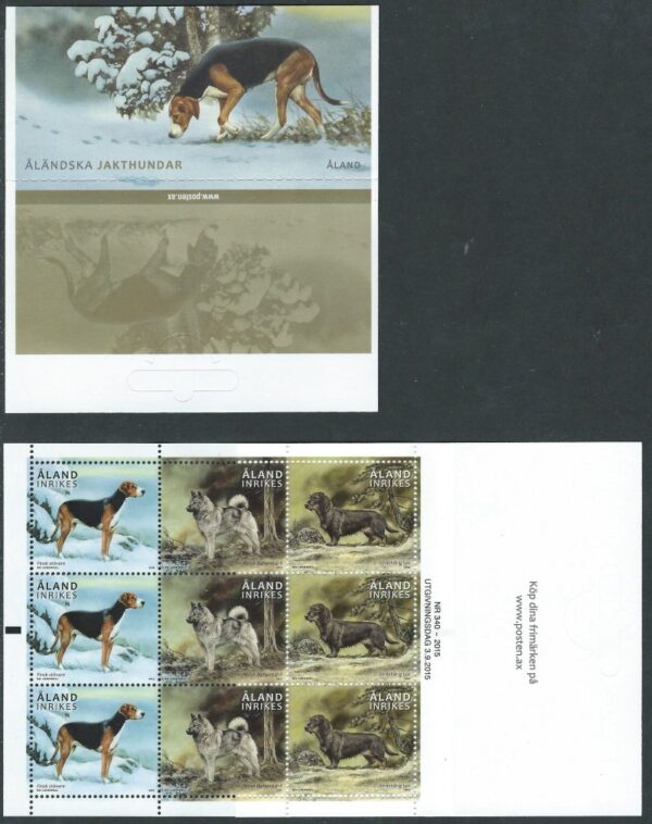 Aland Islands Åland Finland 2015 Hunting dogs booklet MNH