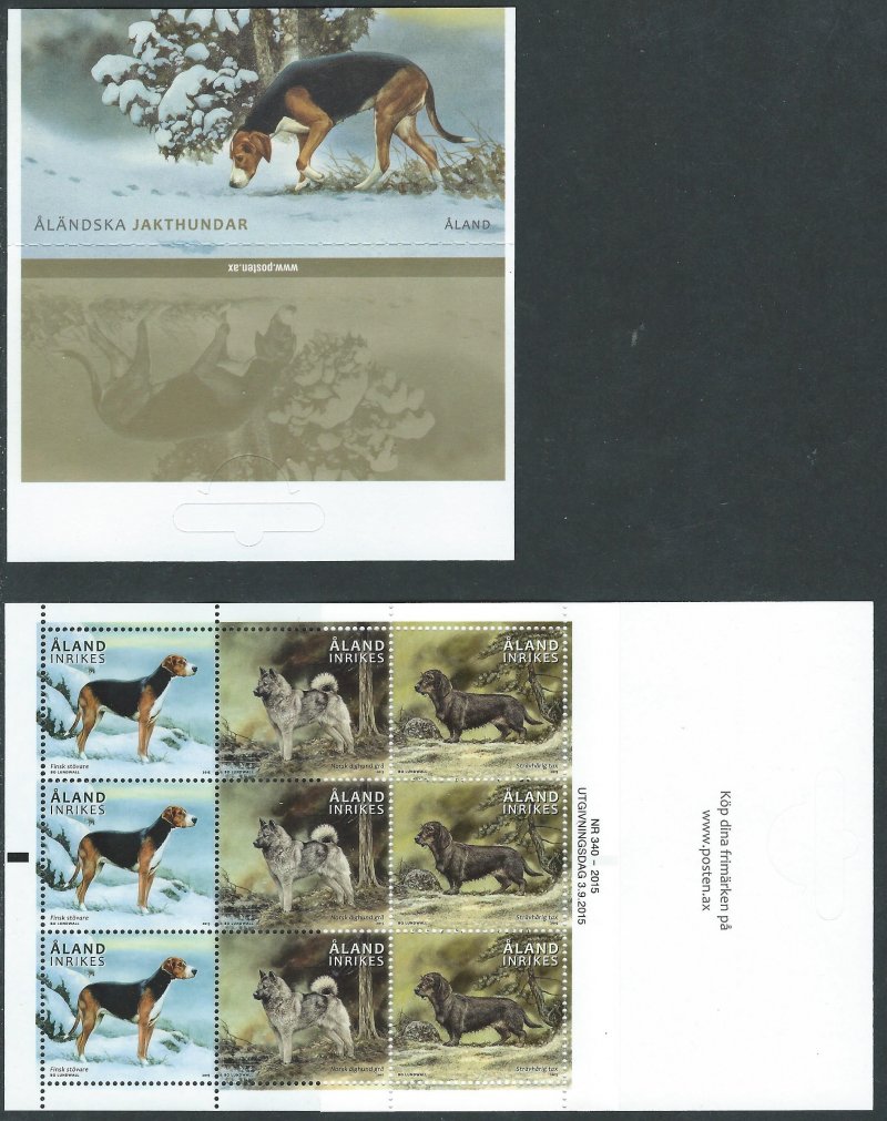 Aland Islands Åland Finland 2015 Hunting dogs booklet MNH - Image 1