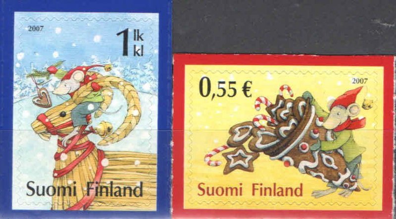 Finland Finlande Finnland 2007 Christmas set of 2 stamps MNH - Image 1