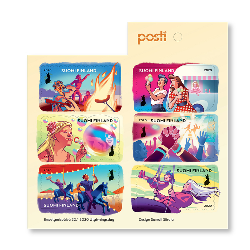 Finland Finnland Finlande 2020 St Valentine Day Colours of friendship Posti set of 6 stamps in booklet MNH - Image 1