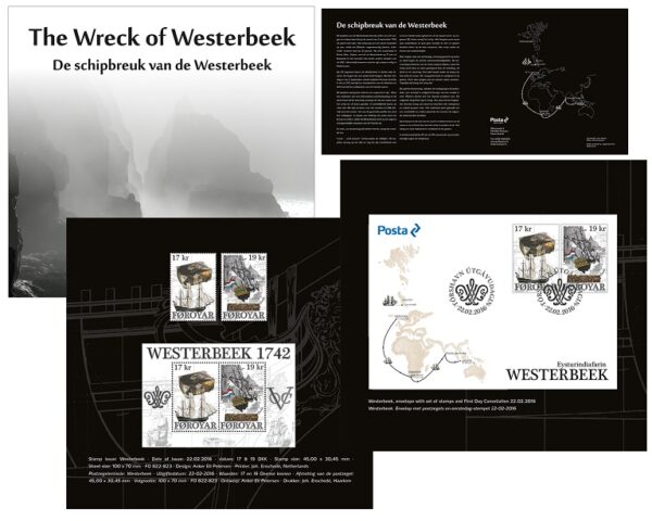 Faroe Islands Denmark 2016 Westerbeek shipwreck sailing ship limited edition special folder with set block FDC