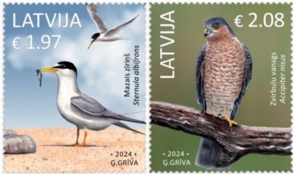 Latvia Lettland Lettonie 2024 Birds set of 2 stamps MNH