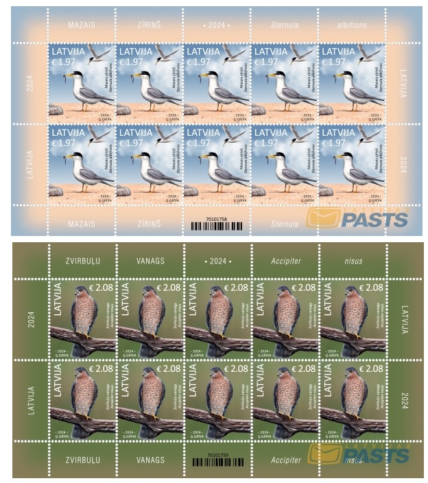 Latvia Lettland Lettonie 2024 Birds set of 2 sheetlets MNH - Image 1