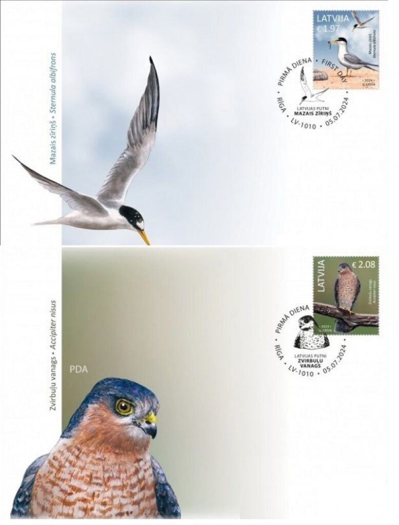 Latvia Lettland Lettonie 2024 Birds set of 2 FDC's