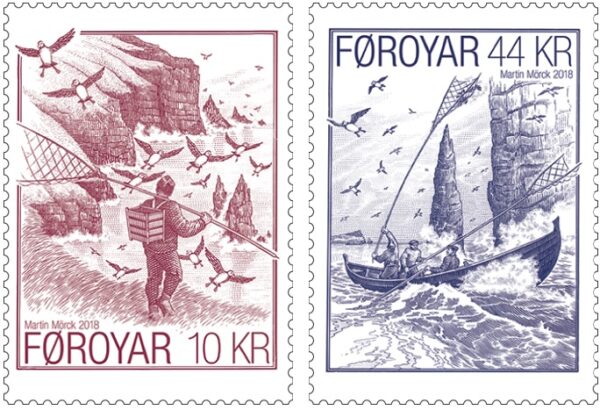Faroe Islands Denmark 2018 sea birds fowling set of 2 stamps MNH