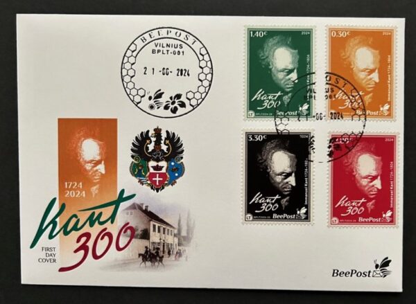 Lithuania Litauen Lituanie 2024 Kant 300 ann BeePost set of 4 stamps FDC