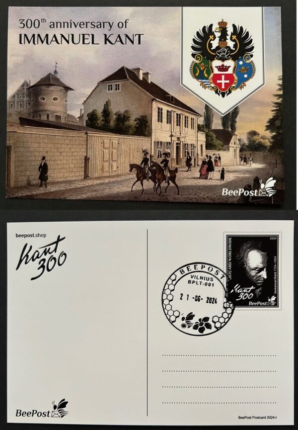 Lithuania Litauen Lituanie 2024 Kant 300 ann BeePost stationary postcard FDC