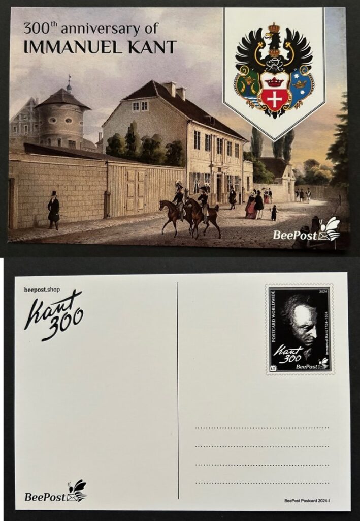 Lithuania Litauen Lituanie 2024 Kant 300 ann BeePost stationary postcard MNH