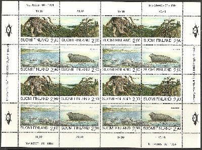 Finland Finlsnde Finnland 1995 Nature Endangered Animals Joint issue with Russia sheetlet MNH