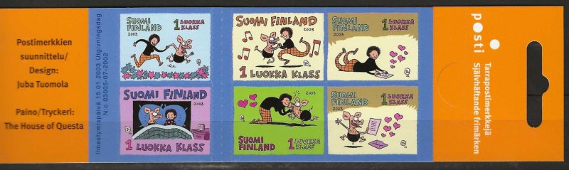 Finland Finnland Finlande 2003 St Valentine Day set of 6 stamps in booklet MNH - Image 1
