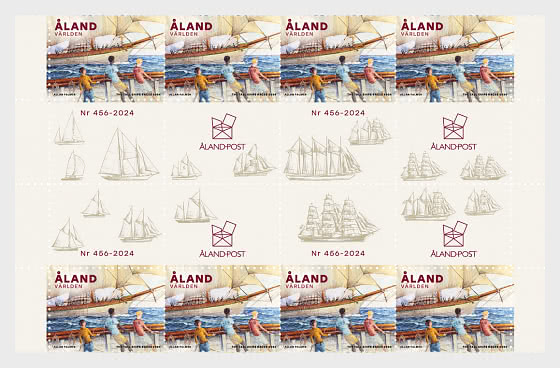 Aland islalnds Åland Finland 2024 Tall Ships Races Regata block of 8 stamps and 16 labels MNH