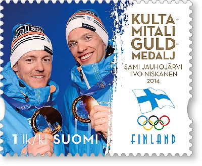 Finland Finnland Finlande 2014 Olympic games Sochi Olympics Gold medals stamp MNH