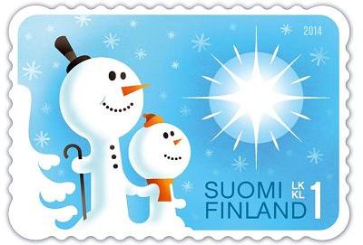 Finland 2014 Happy New Year Snowmen stamp MNH
