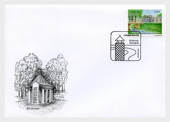 Lithuania Litauen Lituanie 2024 Resorts of Lithuania Birstonas LP stamp FDC