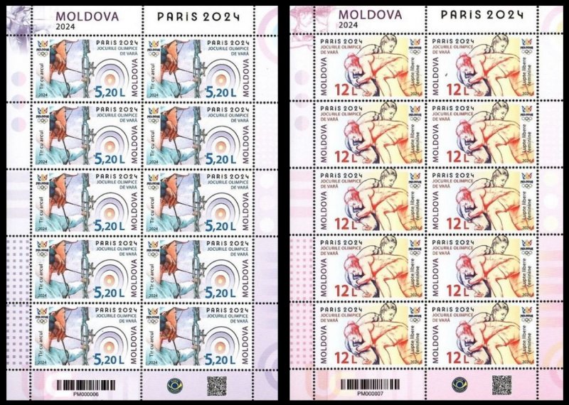 Moldova Moldavia 2024 Olympic games Paris Olympics set of 2 sheetlets MNH - Image 1