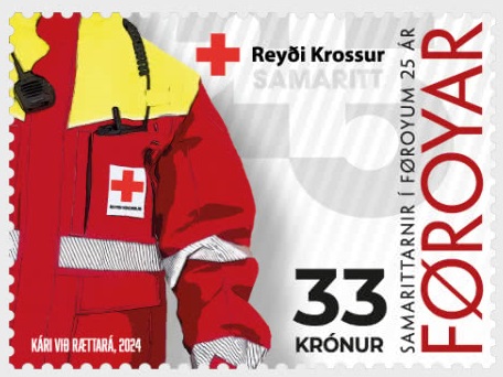 Faroe Islands Denmark 2024 Red Cross Samaritans stamp MNH