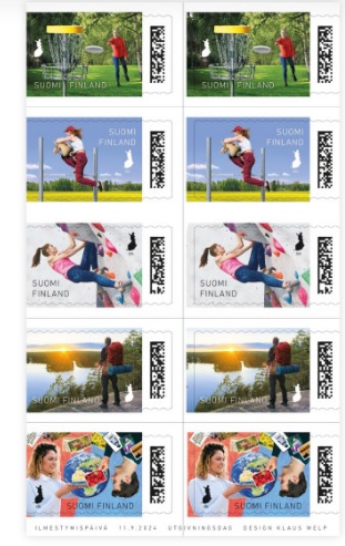 Finland Finnland Finlande 2024 Modern hobbies Postcrossing Hiking Posti sheetlet of 2 sets MNH