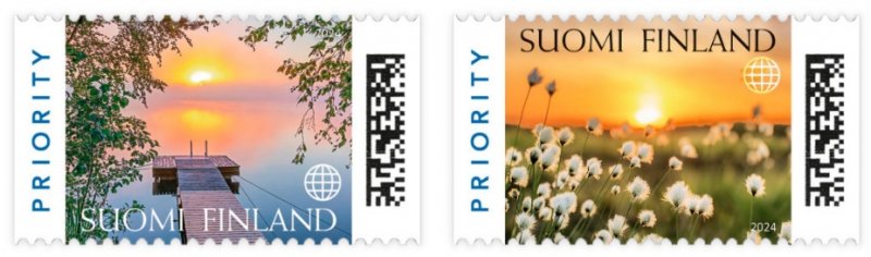 Finland Finnland Finlande 2024 Glow of the sun Posti set of 2 stamps MNH - Image 1